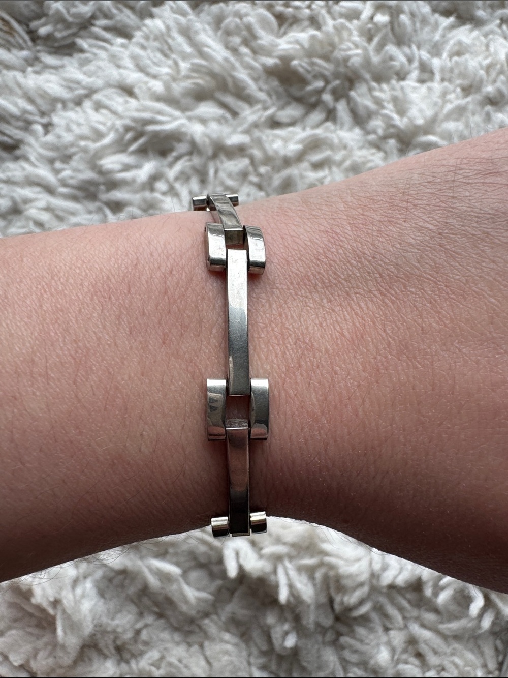 Sterling Silver Chunky Geometric Bracelet